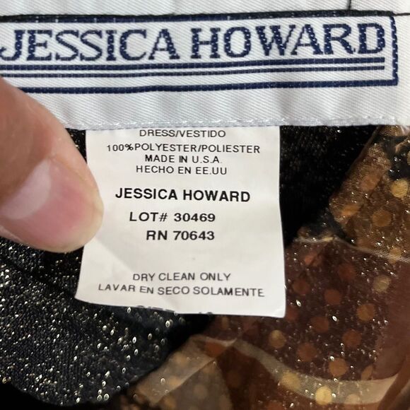 Vintage Jessica Howard Women’s Brown Multi Metallic Evening Maxi Dress Sz-10 - Picture 4 of 6